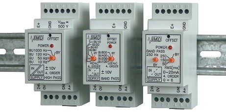 Tiefpa�filter auf Tragschiene